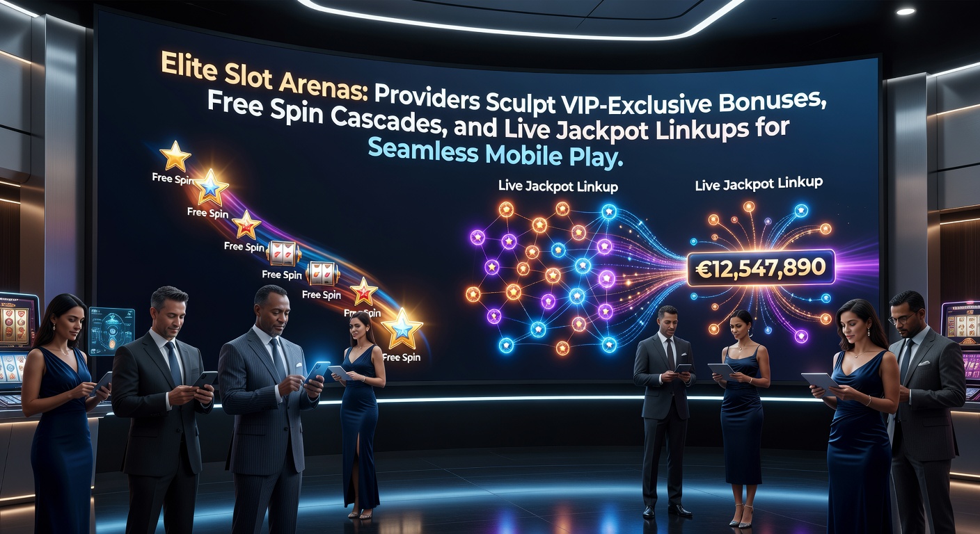 Schitterende elite slot arena met gloeiende VIP bonussen en jackpot symbolen op een mobiel scherm, omringd door luxe gouden elementen en cascade-effecten
