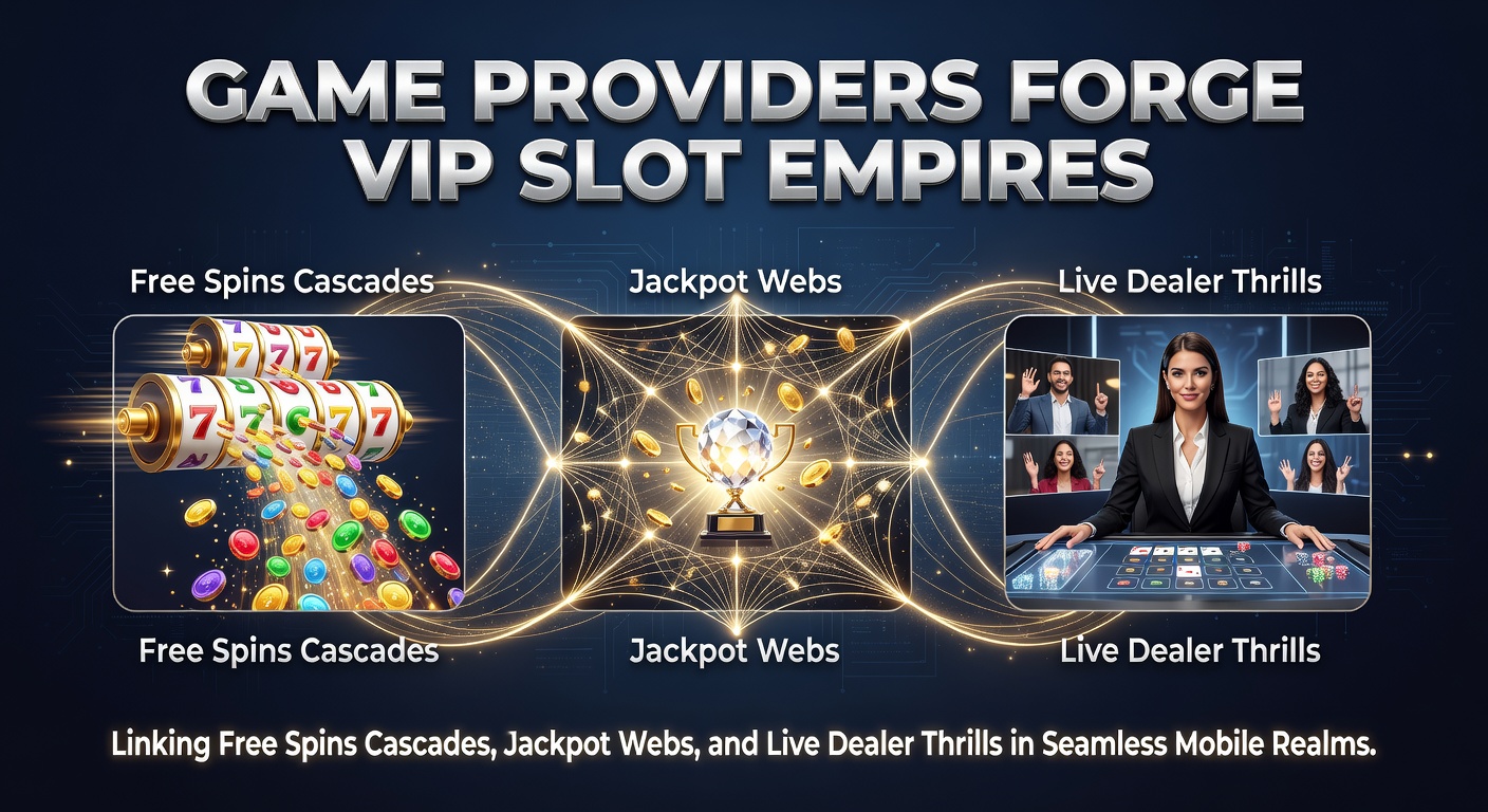 Schermafbeelding van een bruisend VIP slotspel met kaskades van gratis spins en een live dealer op een mobiel apparaat, omringd door jackpot-symbolen en luxe graphics