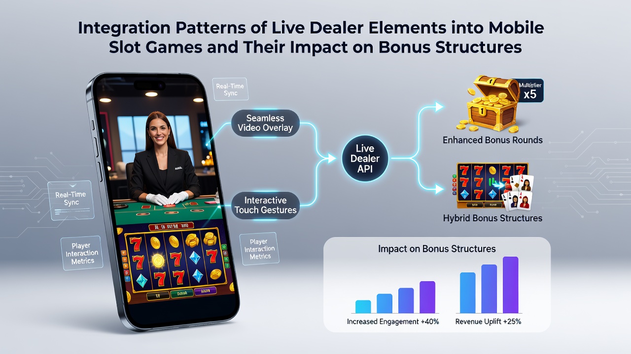 Visuele weergave van live dealer integratie in mobiele slot interfaces met realtime streaming elementen