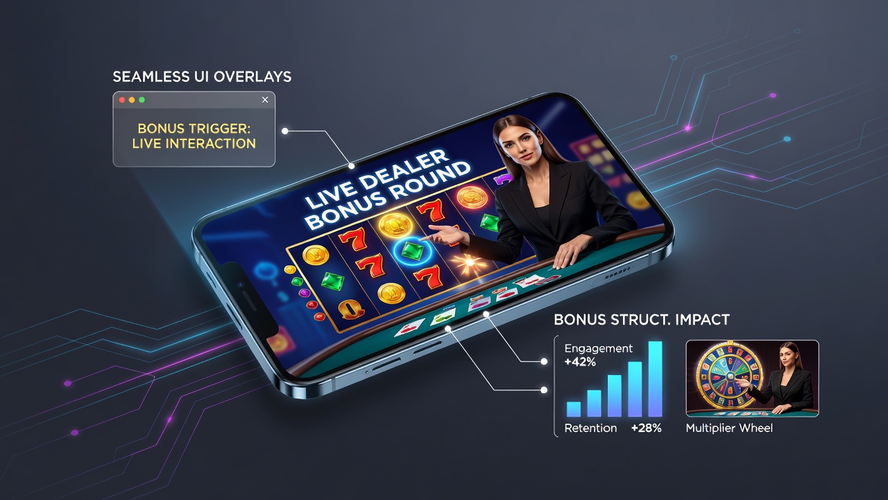 Diagram van bonusstructuur veranderingen door live dealer toevoegingen in mobiele spellen