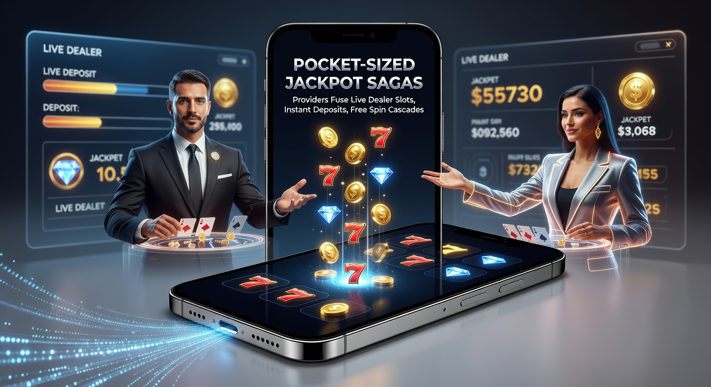 Dynamische grafiek toont vip ladder klim met free spin iconen die vallen als een waterval, naast een live dealer aan een mobiel geoptimaliseerde tafel met jackpot teller